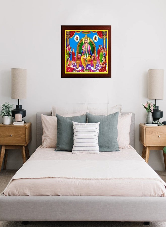 ZIG-ZAG zig zag Lord Chitragupta Bhagwan Photo Frame For wall/Pooja room Size Medium (9.5 x 13.5 inches, Acrylic Glass) Brown - Image 2